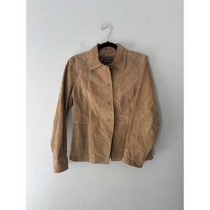 Brandon Thomas Women's Western Leather Jacket Turquoise Beaded Button Up Sz Smal